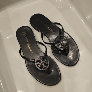 Tory Burch Black Leather Sandals